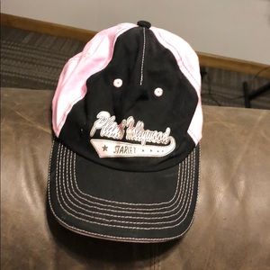Planet Hollywood hat, pink and black.